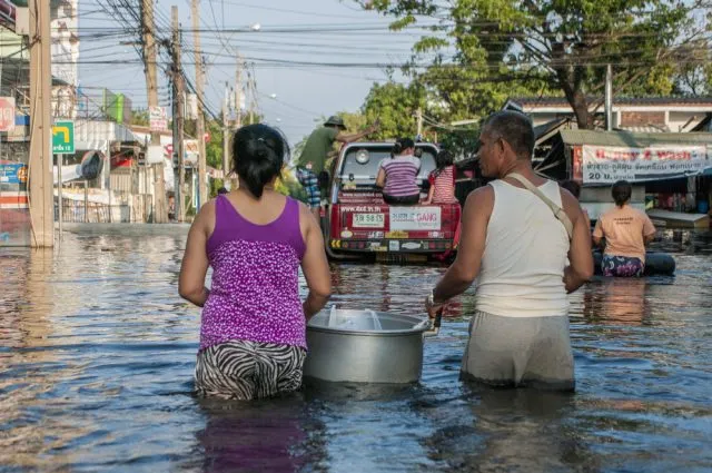 A flooded street in Bangkok