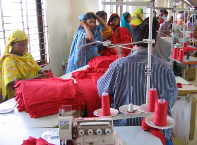 Inside a fabric factory