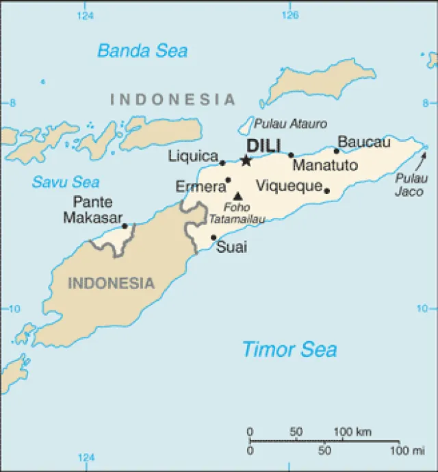 Map of Timor Leste