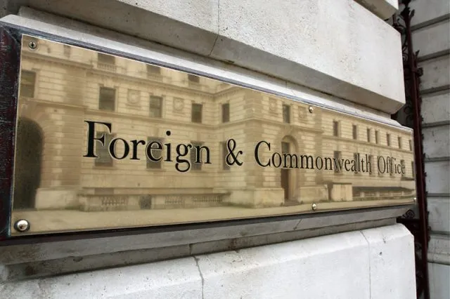 Foreign, Commonwealth & Development Office nameplate at King Charles Street