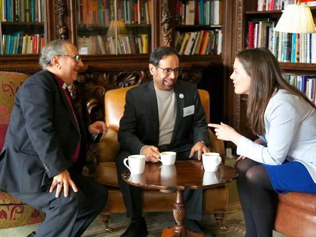 Participants in discussion at Wiston House