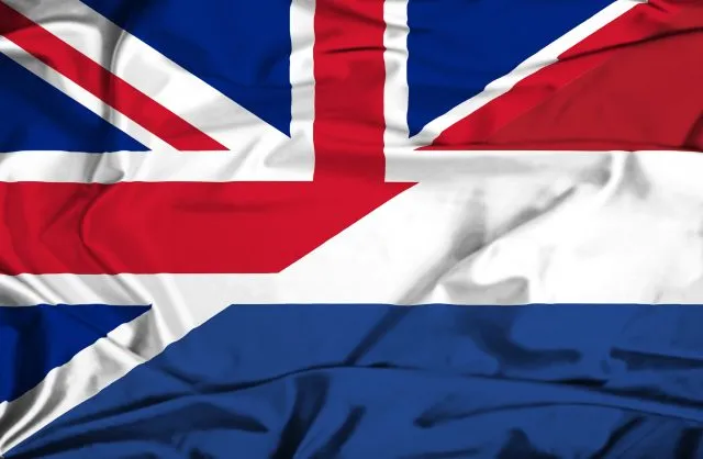 The UK and Netherlands flags merged together in one image.