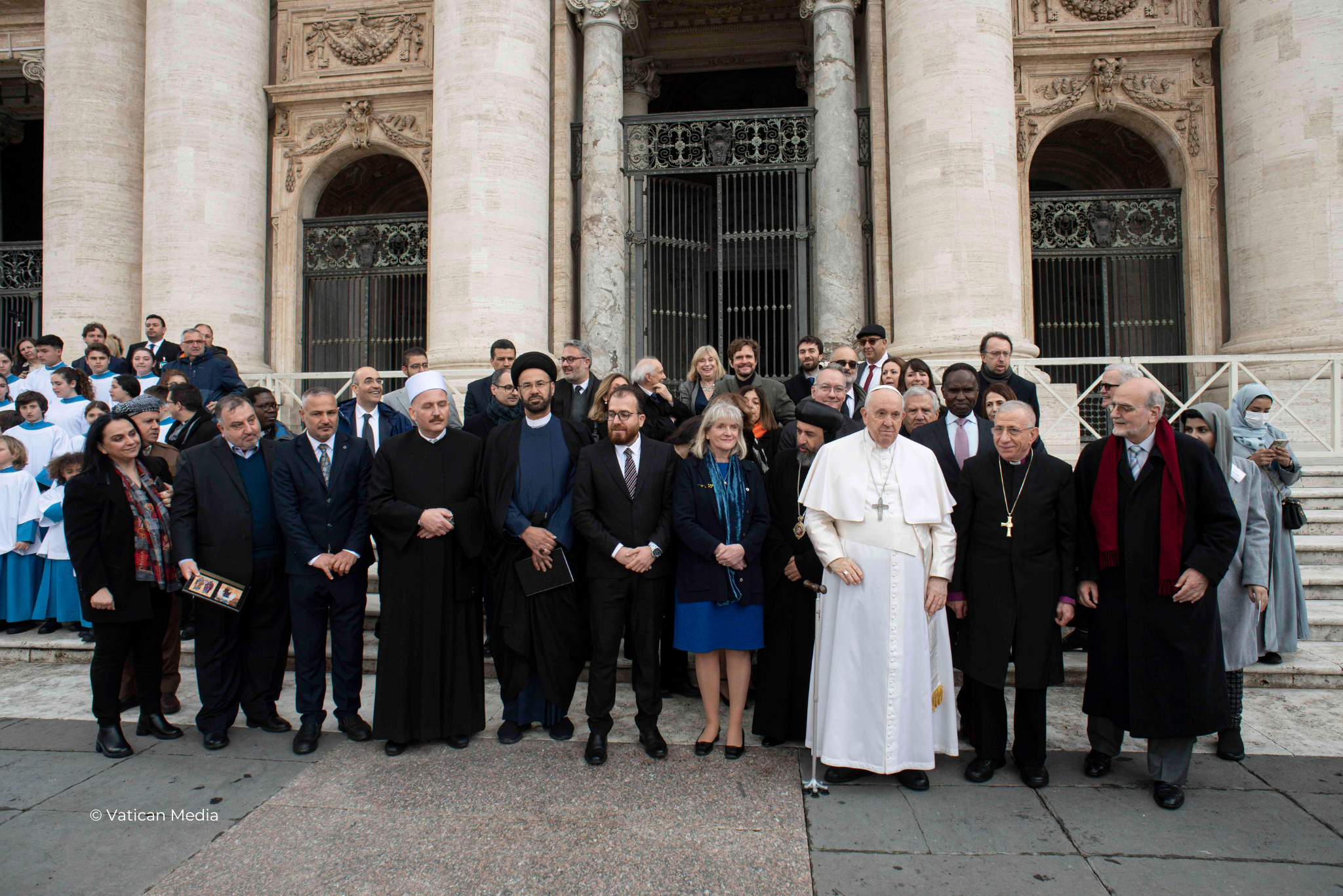 Pope Francis and Wilton Park participants at the Vatican.