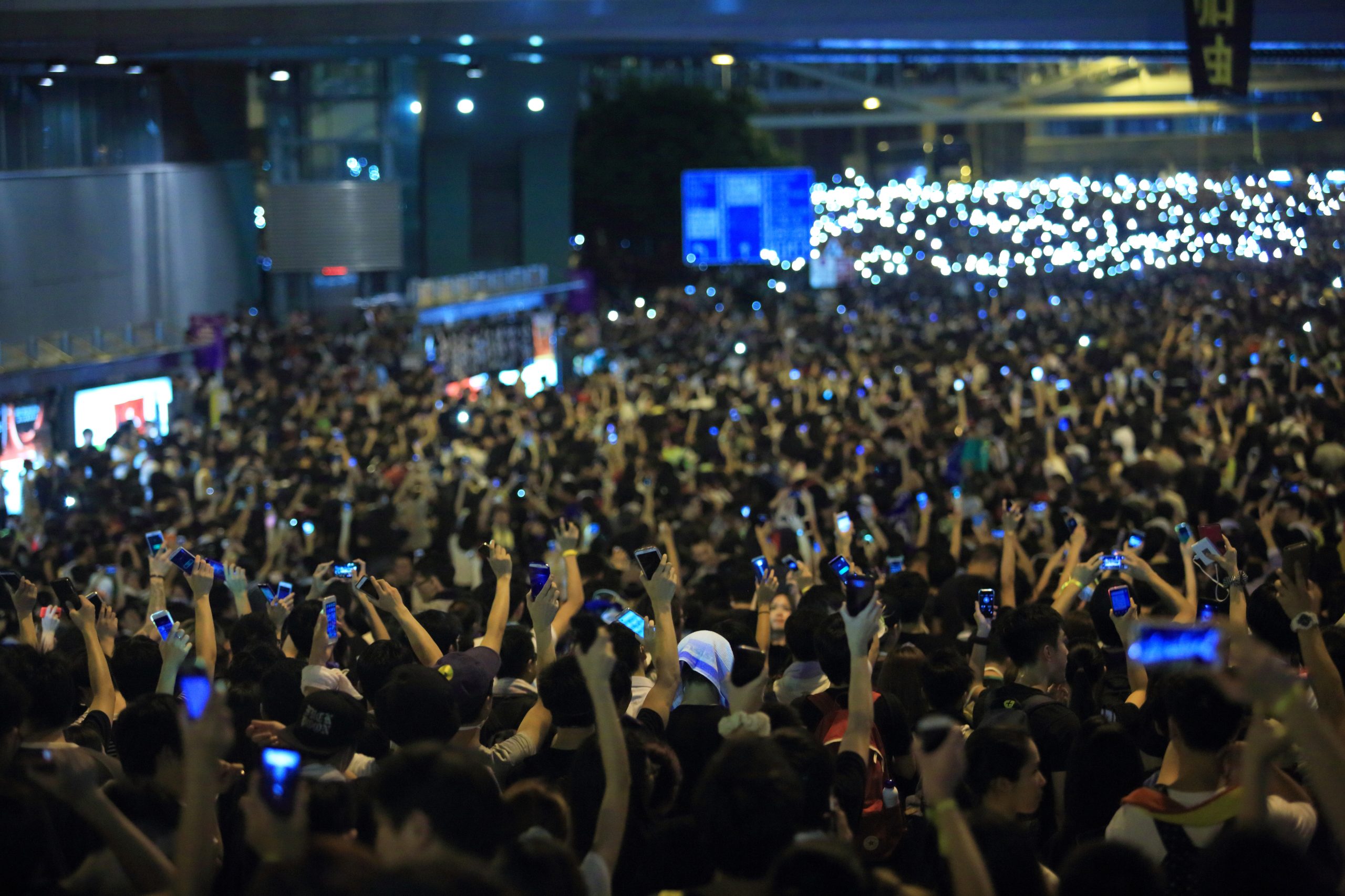 Hong,Kong,,Sept.29:,Protesters,Raise,Up,The,Mobiles,In,Admiralty