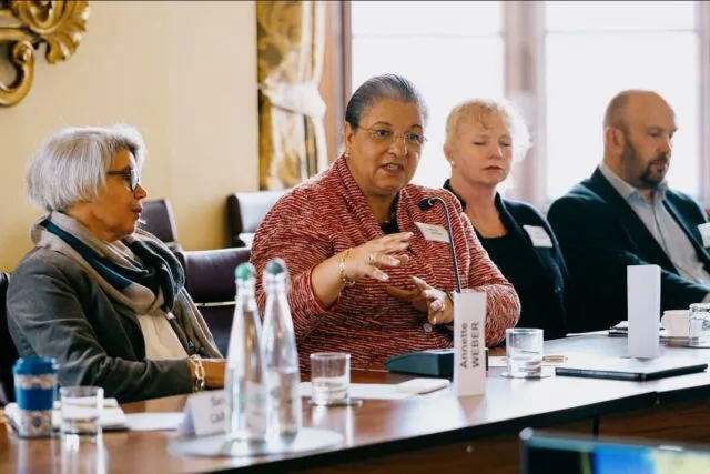 Hanna Tetteh, United Nations under-secretary and special envoy to the Horn of Africa, speaks at the conference table