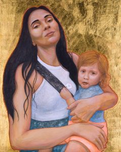 Portrait of Olga and Lana, a Ukrainian mother holding her young child, by Hannah Rose, Thomas