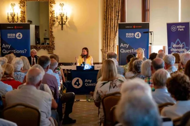 The audience and panel at BBC Any Questions? at Wiston House