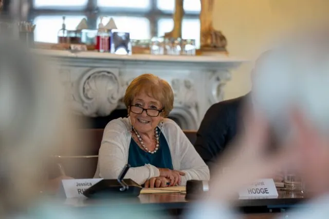 Baroness Margaret Hodge speaks in the conference room