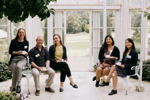 Mrinalini Rai of Women4Biodiversity sits in the Orangery with fellow participants