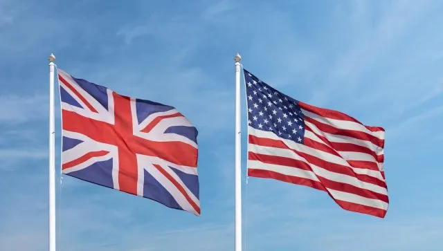 The UK and American flags
