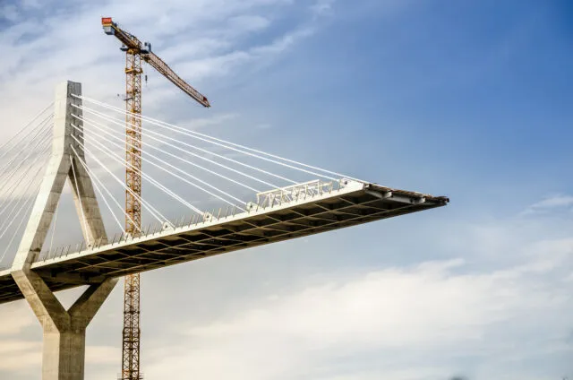 A bridge under construction